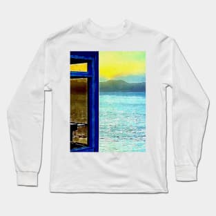 View of Ocean through Window Long Sleeve T-Shirt